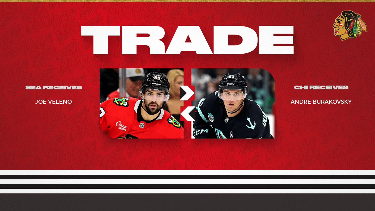 Release: Blackhawks Obtain Andre Burakovsky from Kraken for Joe Veleno